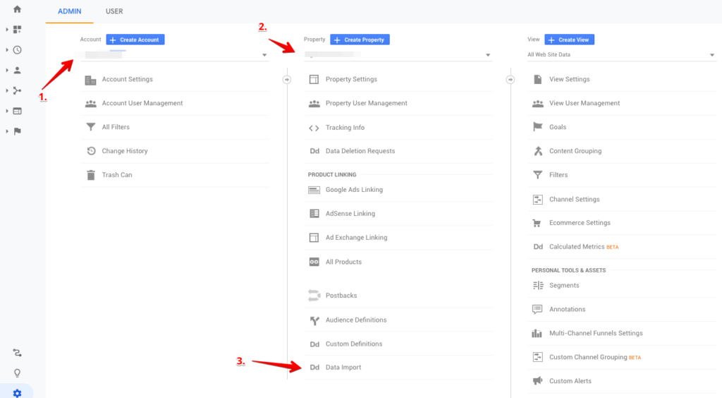 Create a Data Set in Google Analytics.