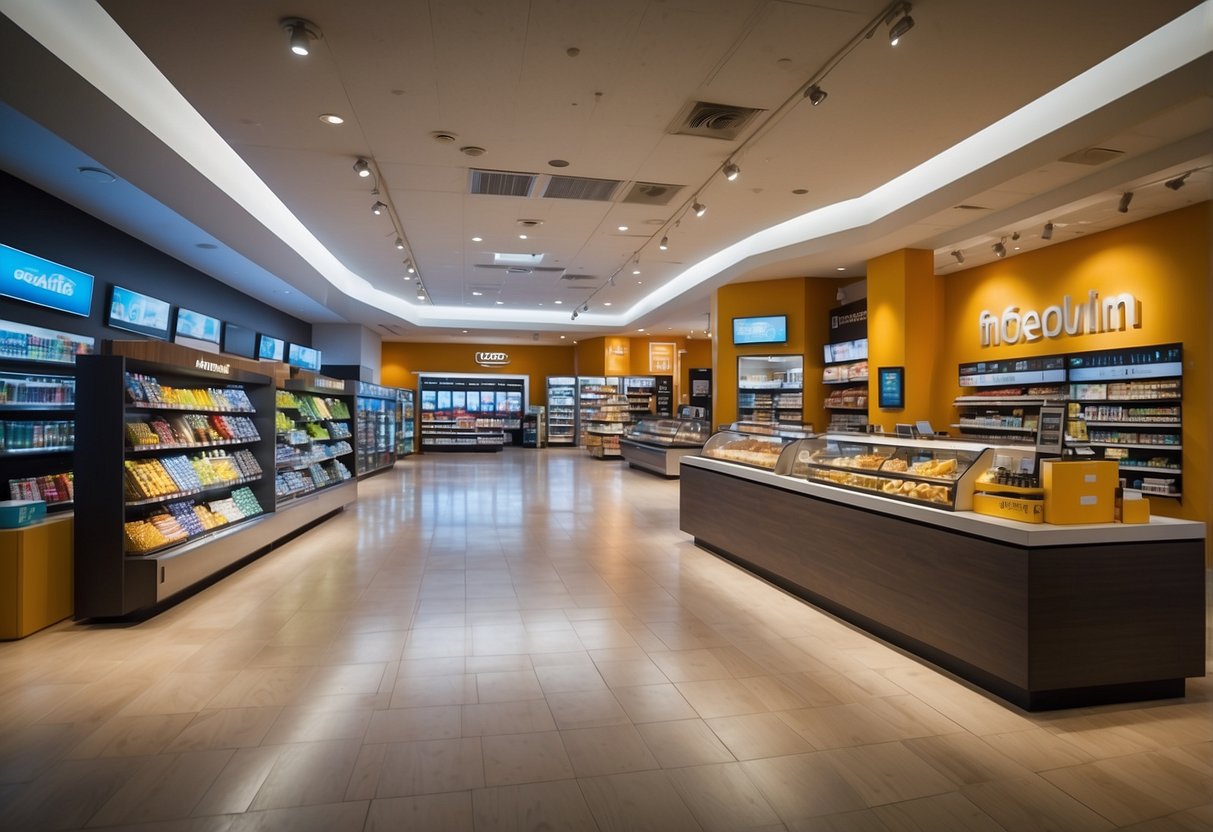 A bustling new store with vibrant signage, interactive displays, and seamless digital integration, creating a seamless and engaging customer experience