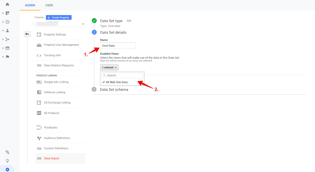 Enter a name for your Data Set.