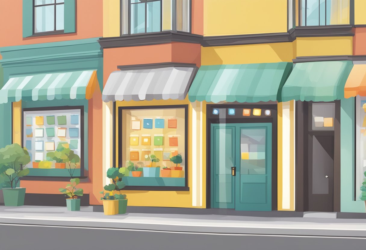 A search engine algorithm scans online reviews for local stores