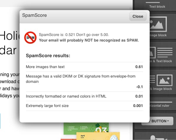 Spam score test avoid spam folder.