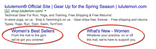 Sitelinks can either be manual or automatic