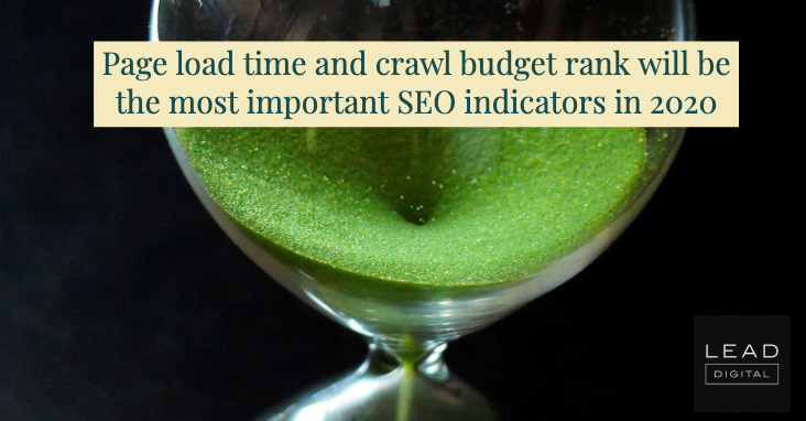 Page load time and crawl budget rank will be the most important SEO indicators in 2020